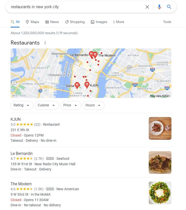 Screenshot of Google Maps booking page.