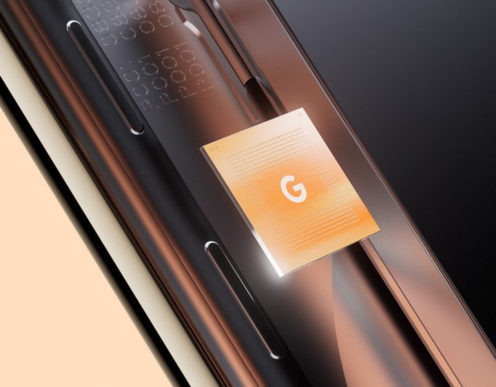 The Google Pixel 6 Pro's Tensor silicon.