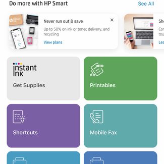 HP's Smart app for printing from mobile.