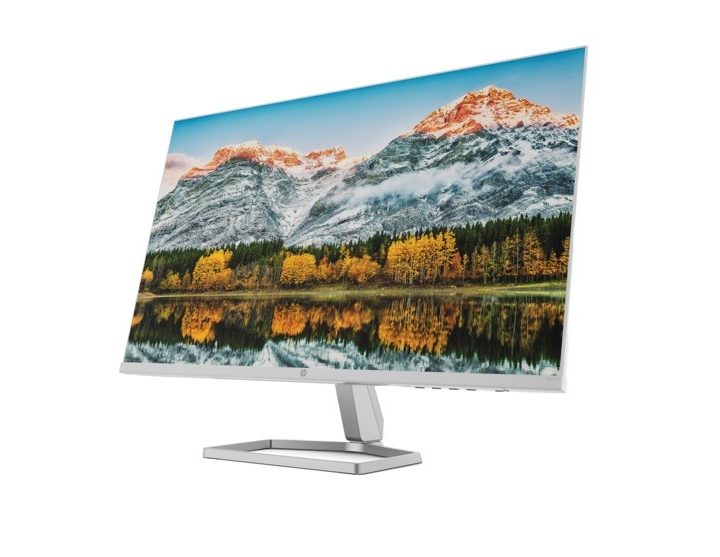 HP 27-inch m27fw FHD IPS monitor left facing.