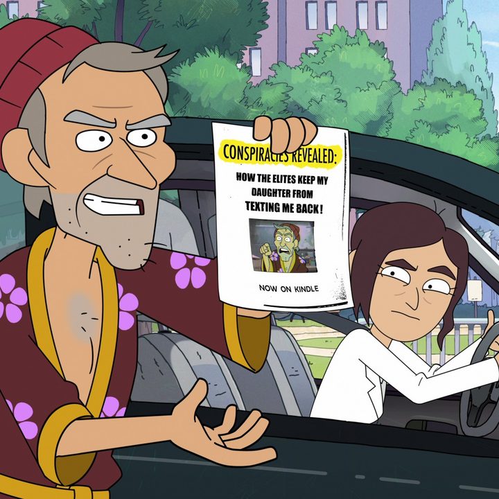 Rand and Reagan Ridley in a scene from Netflix's Inside Job series.