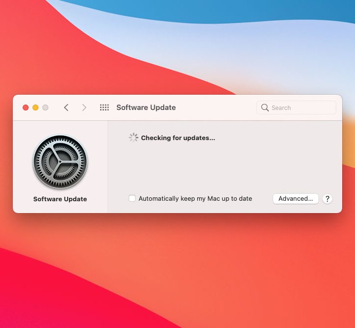 The Software Update screen in MacOS Big Sur.