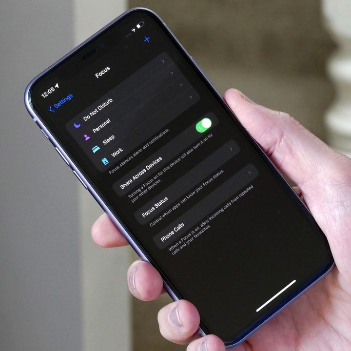 Different Focus modes in iOS 15.