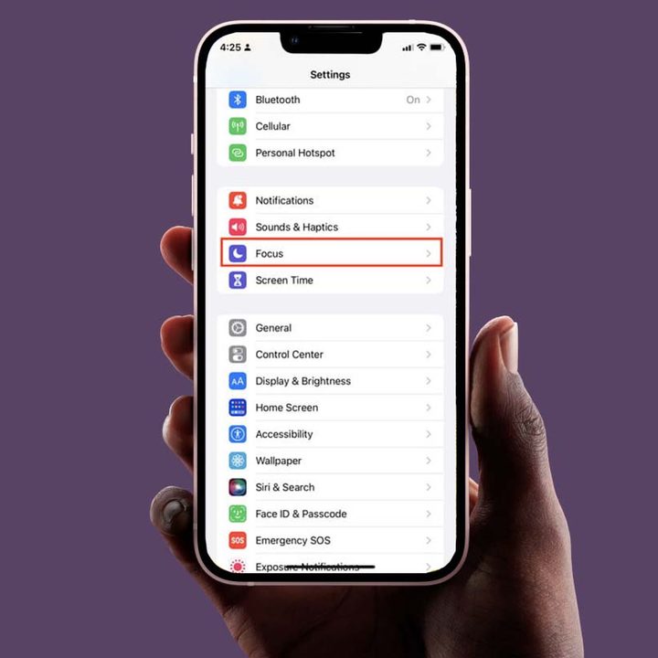 iPhone Settings screen.
