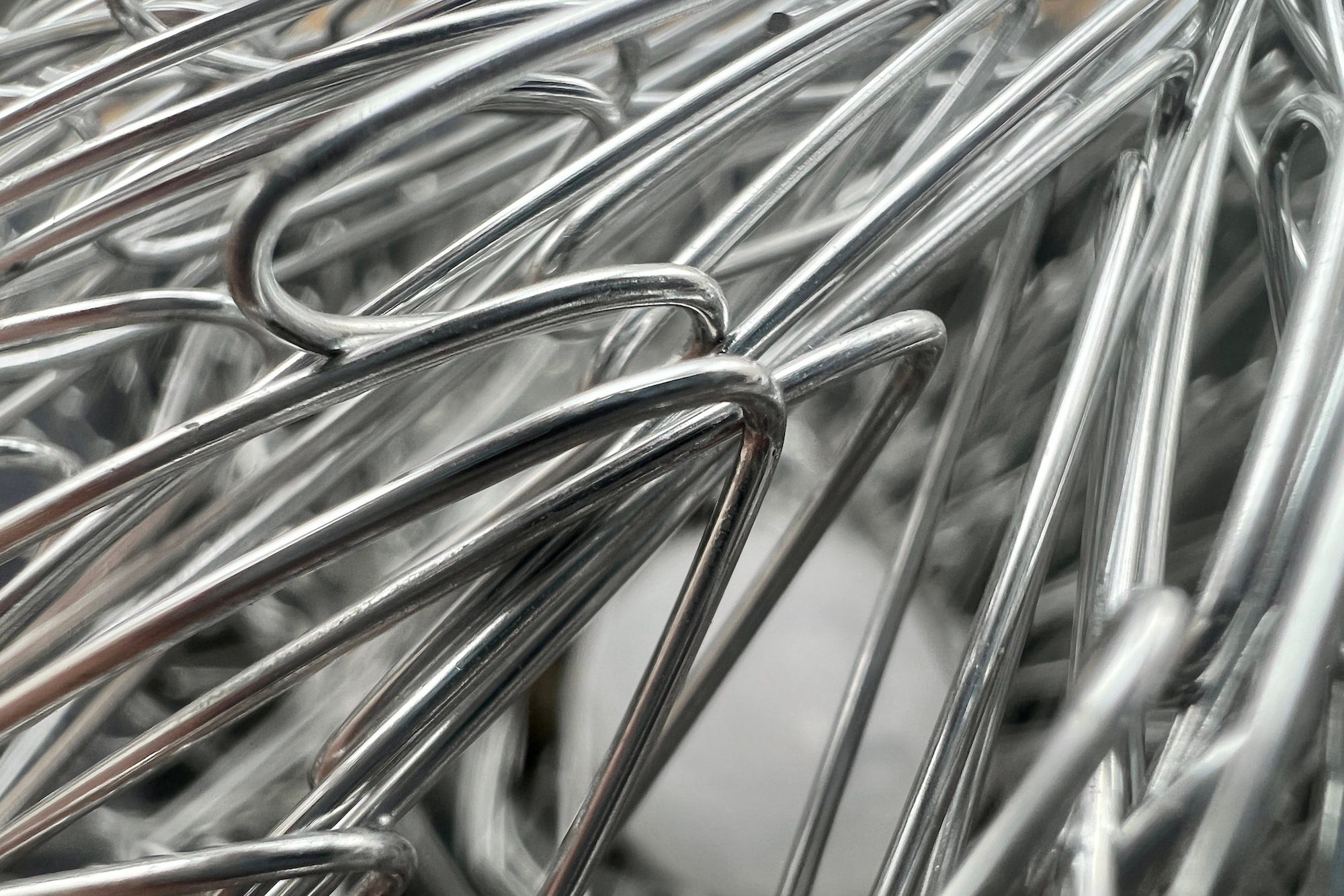 Macro photo of metal taken with the iPhone 13 Pro.