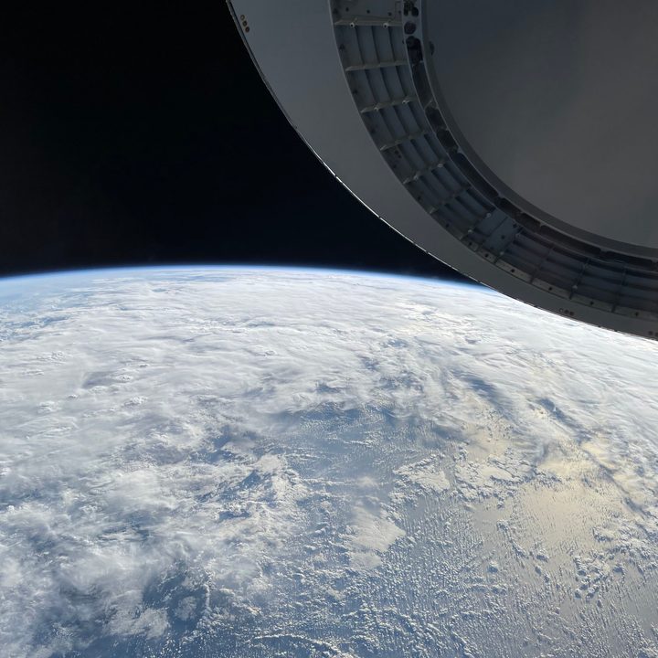 A photo of Earth shot from space using an iPhone 12.