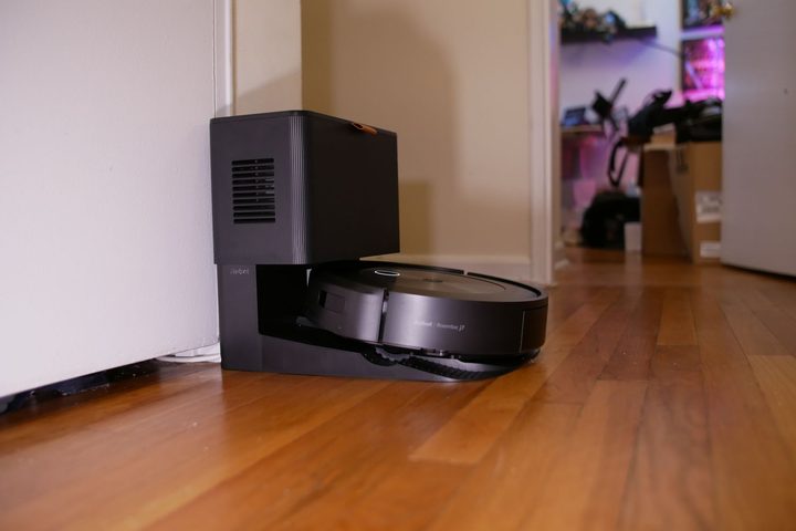 iRobot Roomba j7+ in charging base.