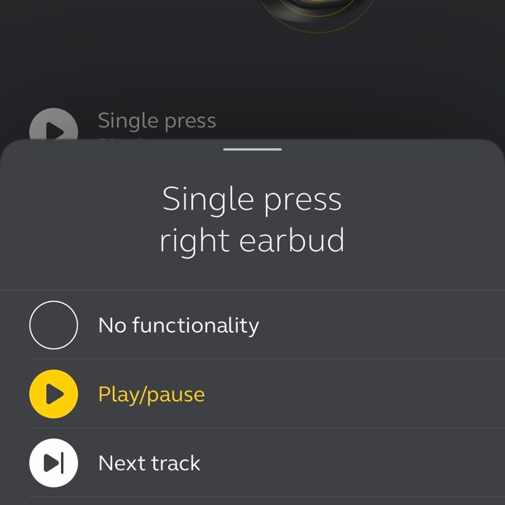 Jabra Sound+ app.