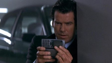 James Bond uses his trick phone in Tomorrow Never Dies.