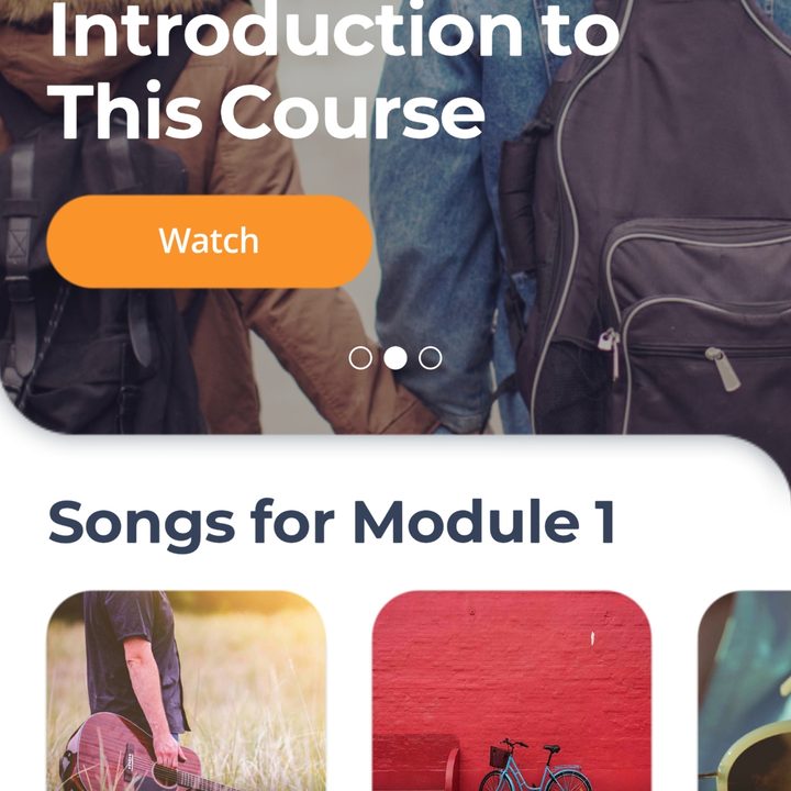 Justin Guitar Beginner Lessons app showing Introduction to this course.