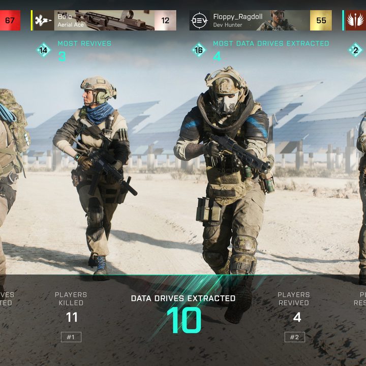 A screen depicting the final results of a Battlefield 2042 Hazard Zone match.