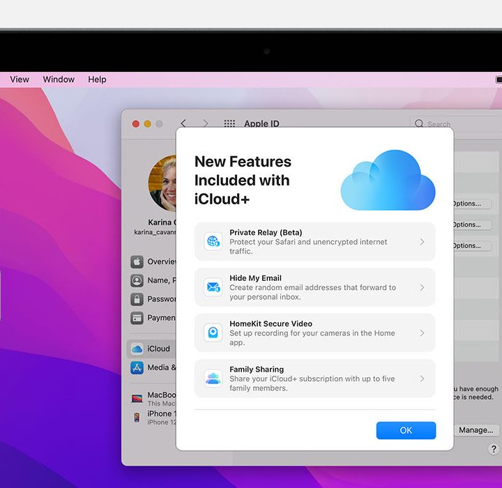 New iCloud features on a Mac.