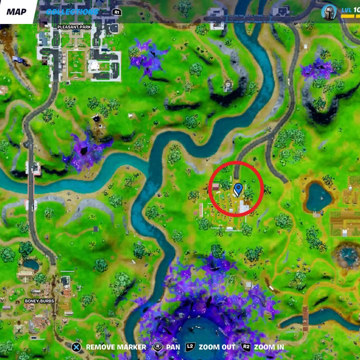 Map of Ragsy in Fortnite.