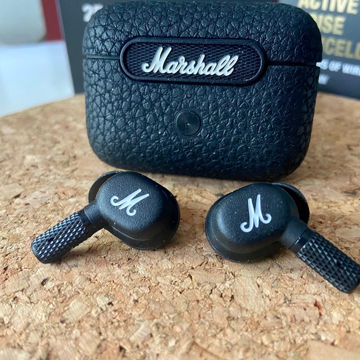 Marshall Motif ANC true wireless earbuds.