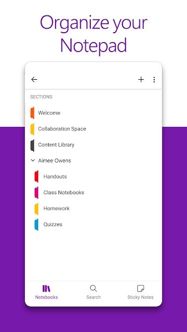 Microsoft OneNote tracking content.