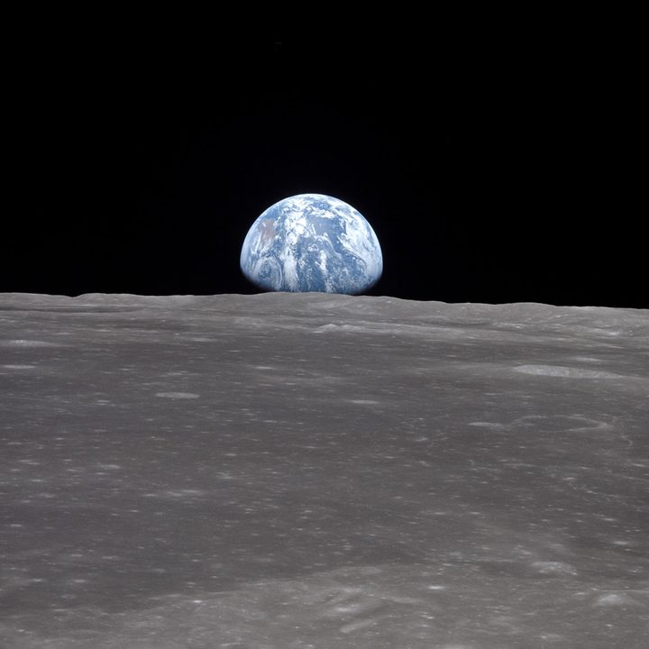 View of the Earth from the moon during the Apollo 11 space mission.