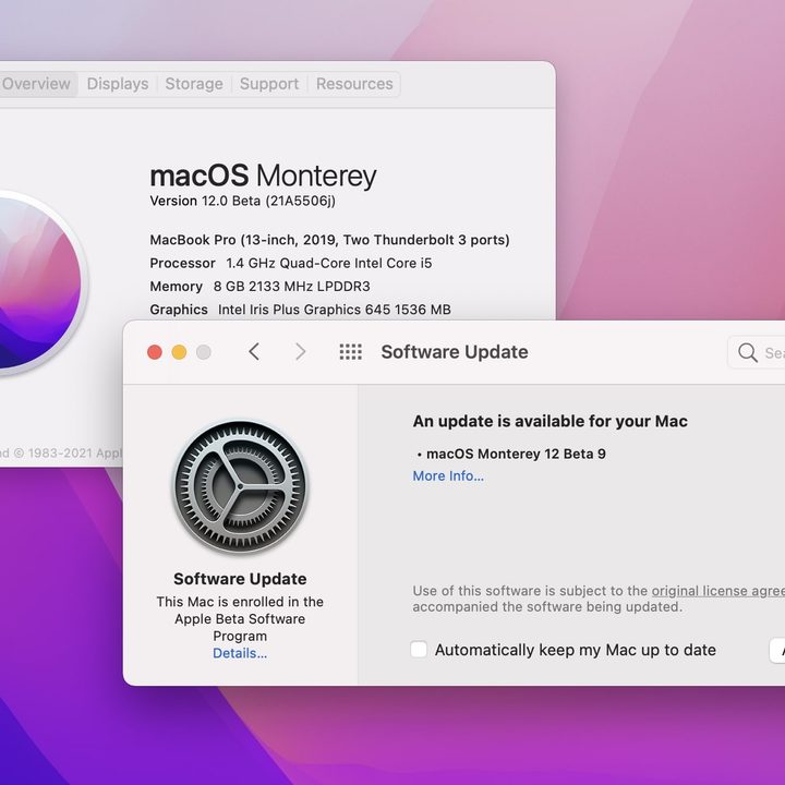 Updating a Mac via Software Update.