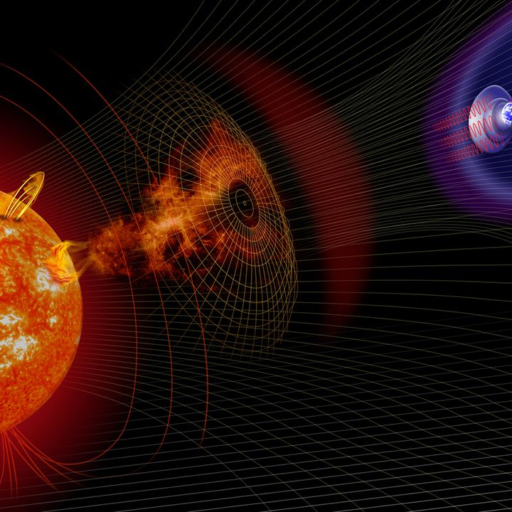 Solar superstorm concept image.