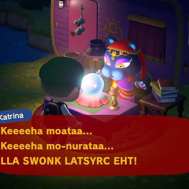 A player visits Katrina's fortune-telling booth.