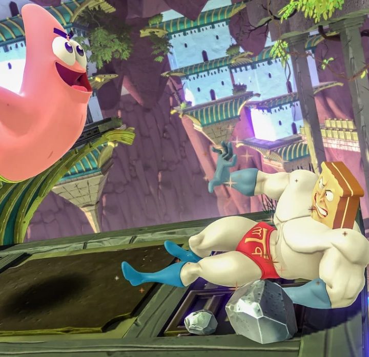 Patrick attacking in Nickelodeon All-Star Brawl.