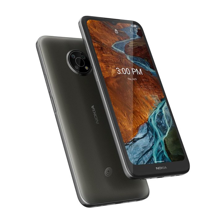 Image of the front and back of the Nokia G300.