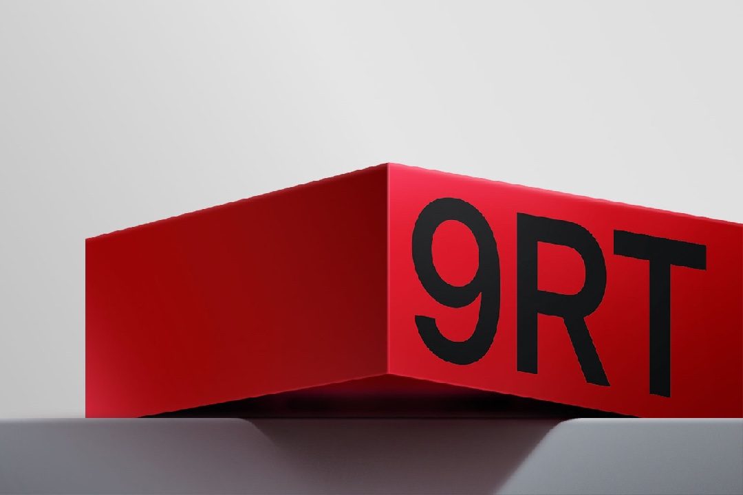 OnePlus 9RT box with the smartphone name embedded on it