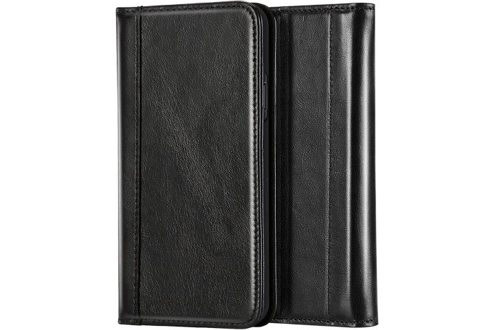 ProCase Genuine Leather Wallet Case in black for iPhone X.