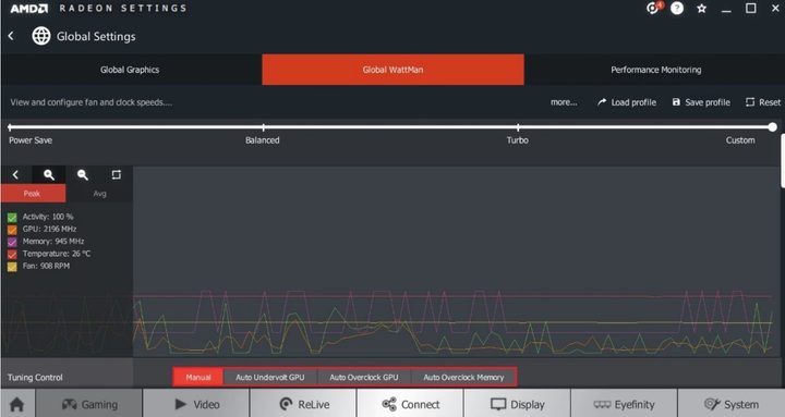 AMD Radeon Tuning Control interface.