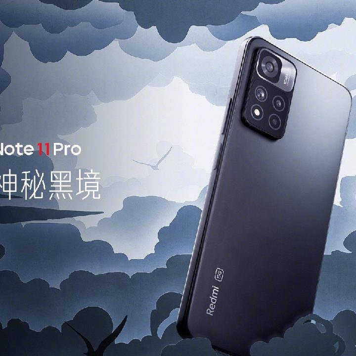 Redmi Note 11 Pro render in cloudy background.