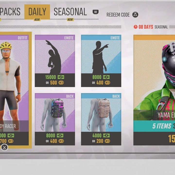 Browsing the daily shop.