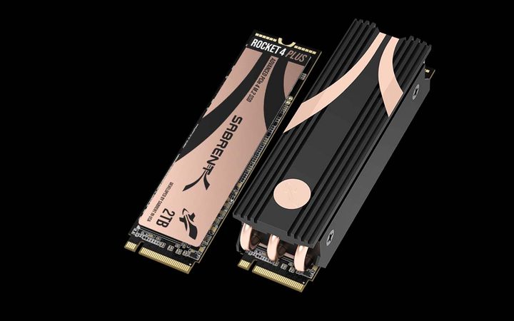 Picture of the Sabrent Rocket 4 Plus NVMe SSD.