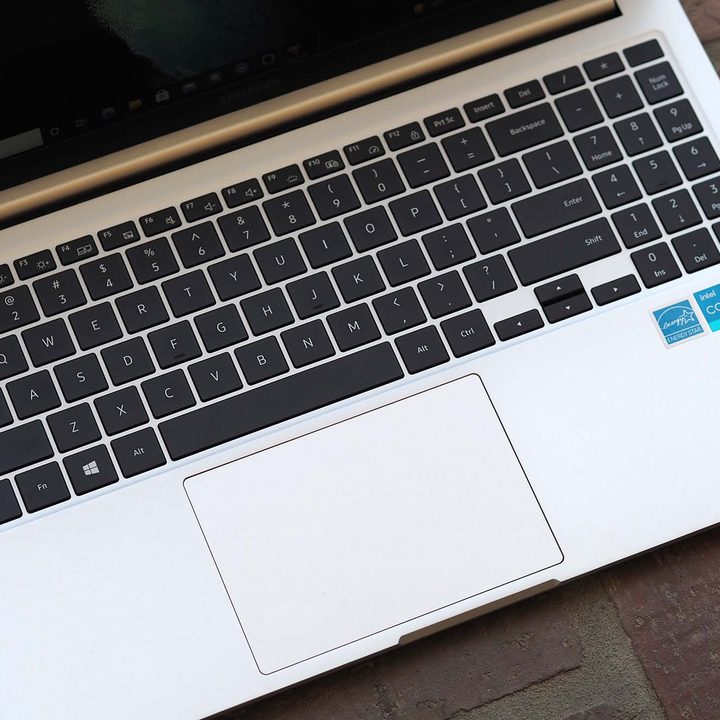 The keyboard and trackpad on the Samsung Galaxy Book for business.