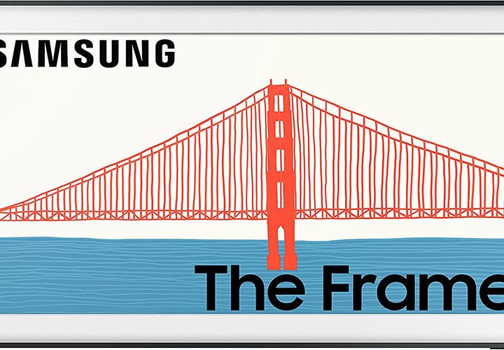 Samsung The Frame 4K TV on a white background.