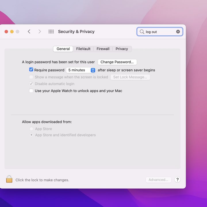 Security & Privacy in MacOS Settings