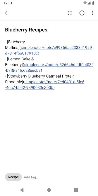 Simplenote light interface.
