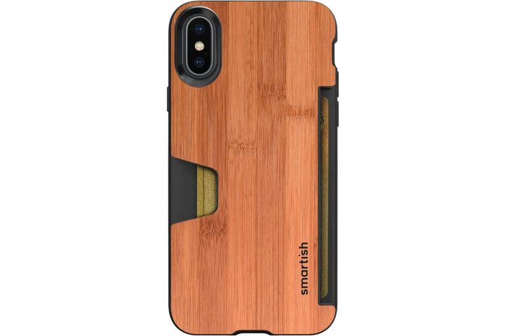 Smartish Wallet Slayer Case in Fir Sure light wood finish for iPhone X.