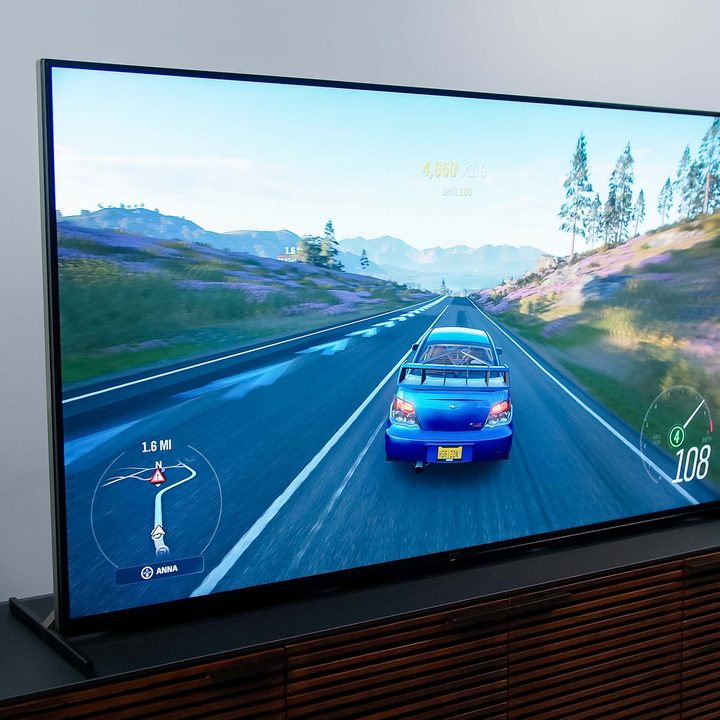 Car video game on the Sony Z9J.