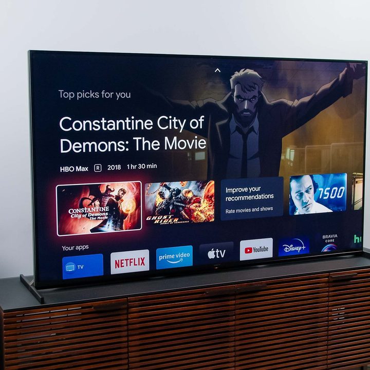 Streaming options on the Sony Z9J .