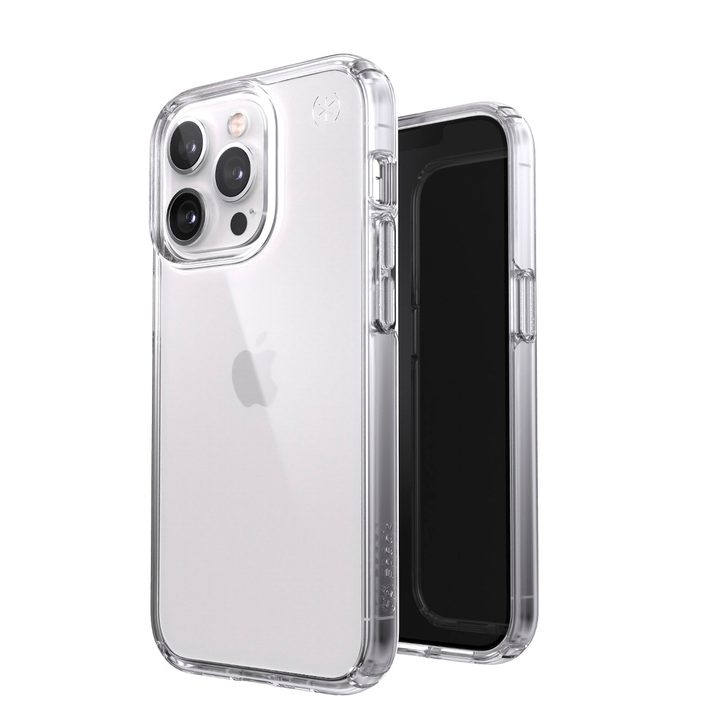 Speck Presidio2 Perfect-Clear Case for iPhone 13.