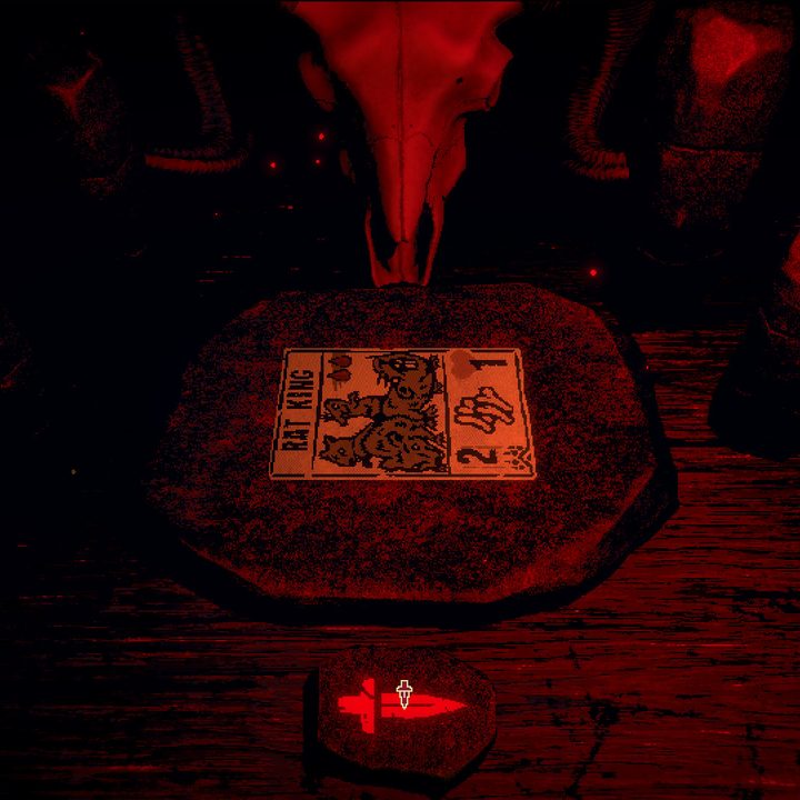 A card is sacrificed in Inscryption.