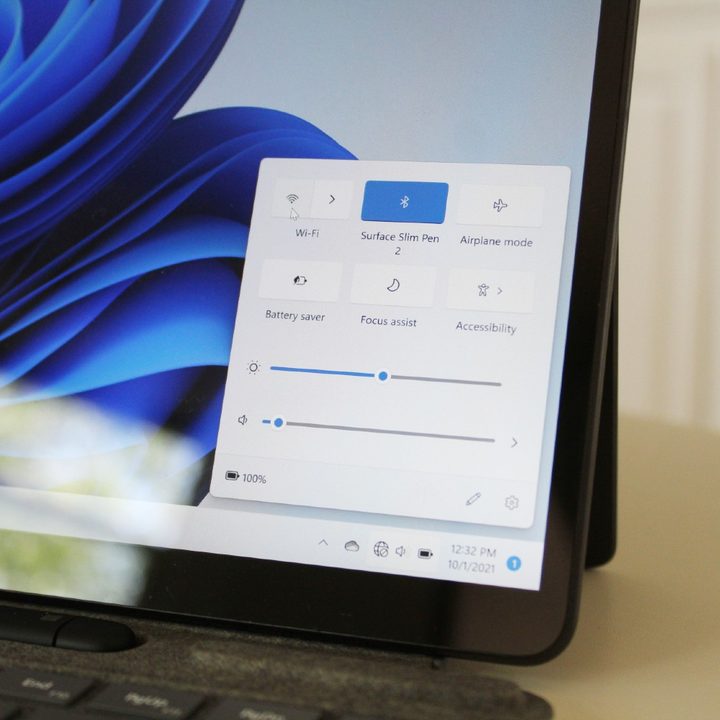 The Surface Pro 8's battery life status.