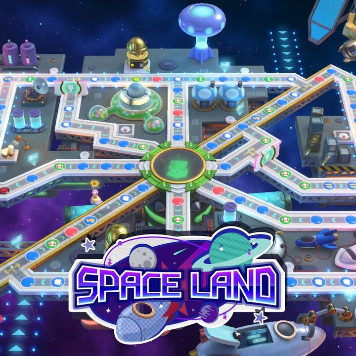 The Space Land map in Mario Party Superstars.