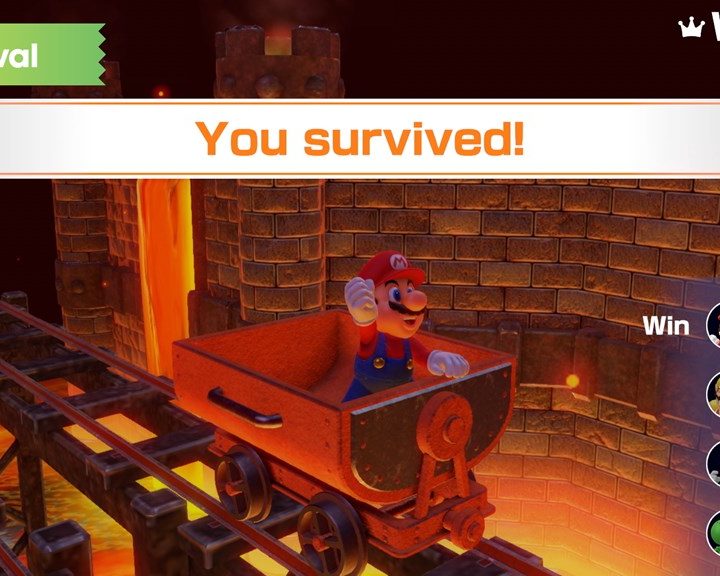 Mario wins a round of Survival mode in Mario Party Superstars.