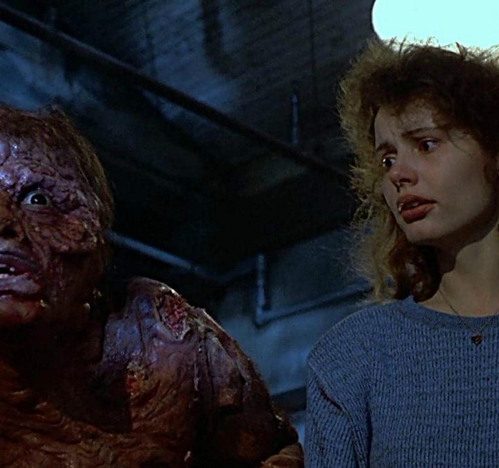 Jeff Goldblum and Geena Davis in The Fly.