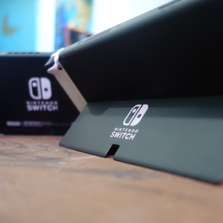 The Nintendo Switch OLED's kickstand compared to the 2019 Switch model.