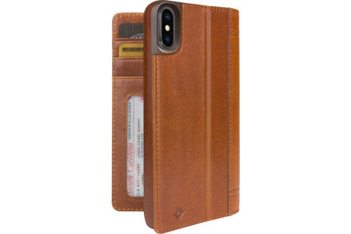 Twelve South Journal Case for iPhone X in Cognac Leather.