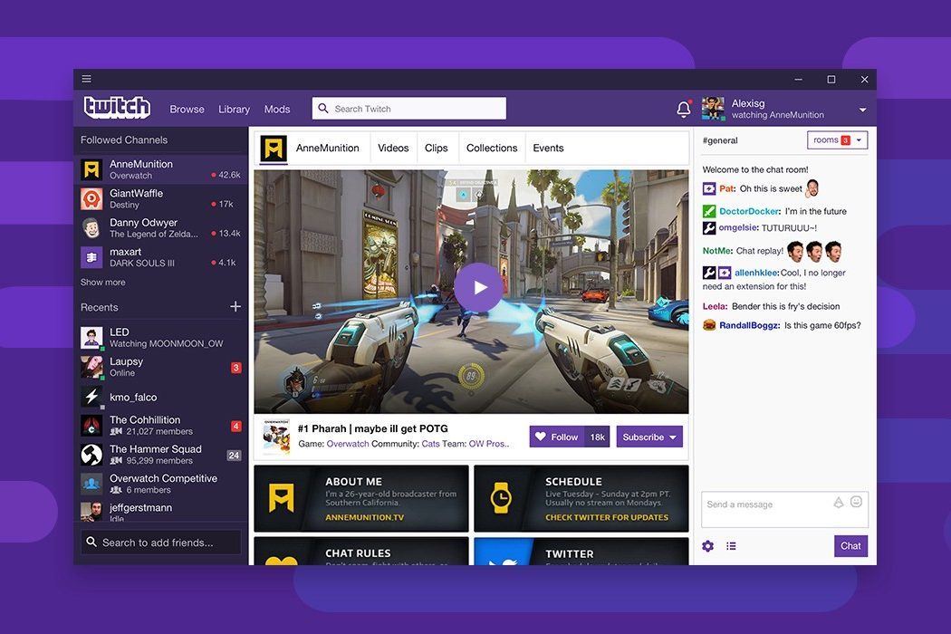 The Twitch desktop app.