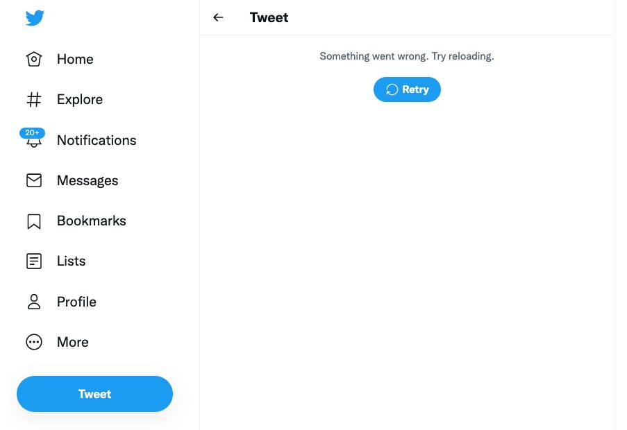 Twitter failing to load a tweet