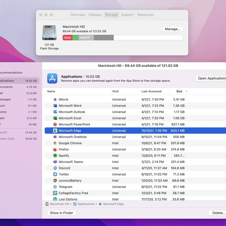 removing unused mac apps.