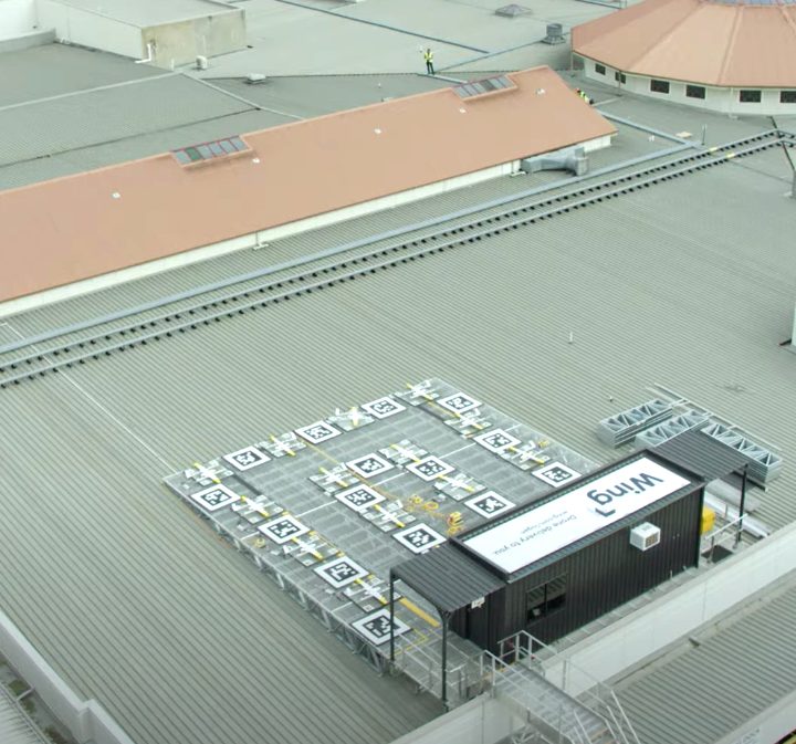 Wing's new drone station on top of a shopping mall.